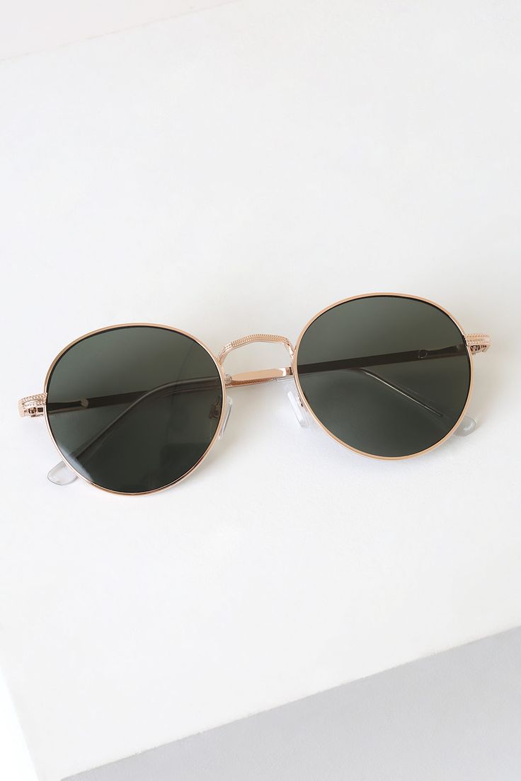 Agreed Gold Round Sunglasses Lulus 1