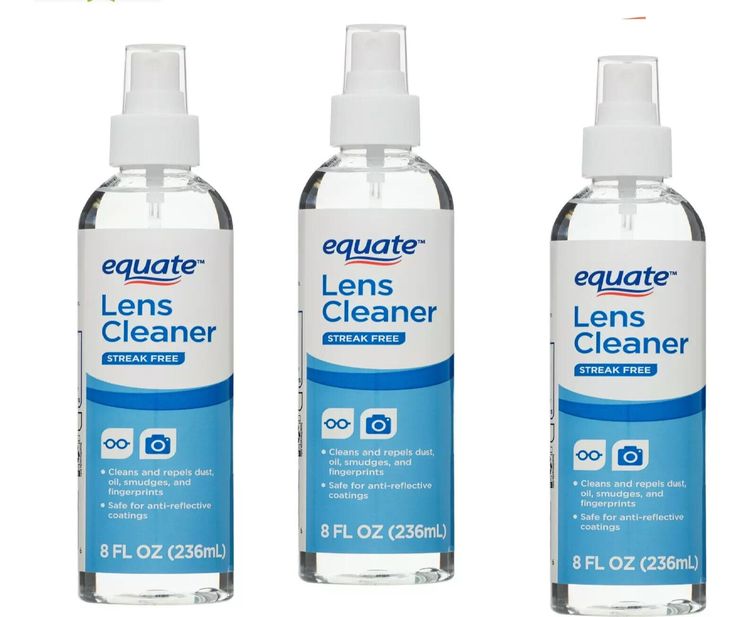 equate streak free lens cleaner 8 oz spray bottle, 1 count pack of 3
